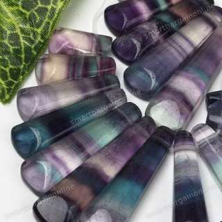 Natural Multicolor Fluorite Gemstone Stick Loose Beads 11pc For 