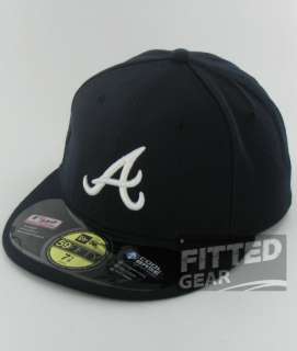   BRAVES A Logo ROAD New Era 59Fifty Fitted Official Players Hats Caps