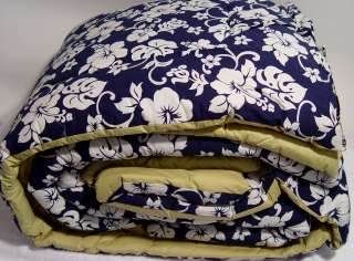NEW Tommy Hilfiger Blue White Hibiscus Floral KING Comforter  