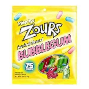 Mike & Ike Zours Fruit Flavored Sour Bubble Gum 4.25 Oz Bag (Pack of 4 