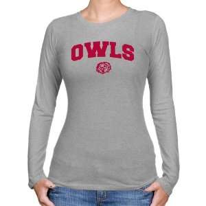  NCAA Temple Owls Ladies Ash Logo Arch Long Sleeve Slim Fit 
