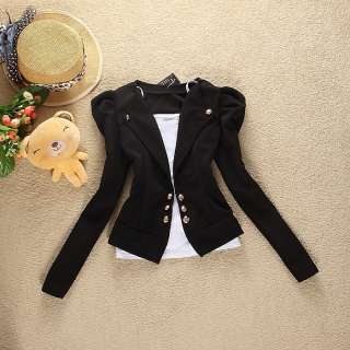   Women Slim Puff Sleeves Casual Outerwear Suit Jacket 2691#  