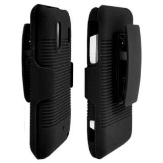 Belt Clip Holster Shell Case Cover+Stand for HTC Evo Design 4G Hero S 