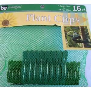  GREEN PLANT CLIPS 16 COUNT 8 SMALL & 8 LARGE Patio, Lawn 