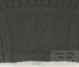 Chanel Identification Black Cashmere Monogram Knit Beanie Hat  
