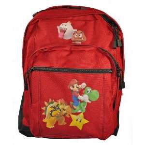 Super Mario Brothers Red Durable Backpack   Bowser, Paratrooper, Yoshi 
