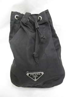 Prada Black Nylon Small Wristlet Drawstring Bag  