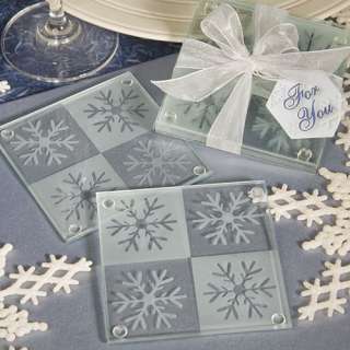 Snowflake Glass Coaster Favor Wedding Shower Favors 638054078296 