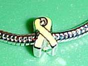 Yellow Ribbon SUPPORT TROOPS Charm Slider Bead Charity  