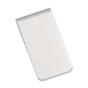  Rhodium plated Polished Rectangle Money Clip Jewelry