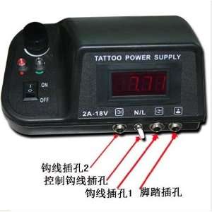   New Dual LCD Digital Tattoo Machine Power Supply F Gun d010023 Beauty