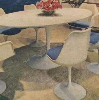50s Modern Linen backed KNOLL SAARINEN Tulip Chairs Ad  