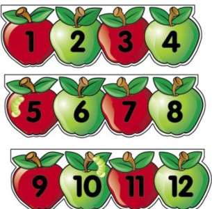 Apple NUMBER LINE Teacher Preschool BULLETIN BOARD SET  