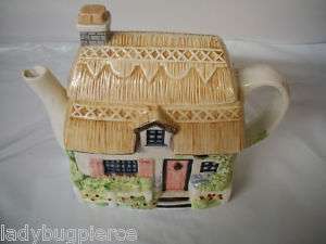 DECORATIVE COUNTRY COTTAGE TEA POT MADE IN PHILIPPINES  