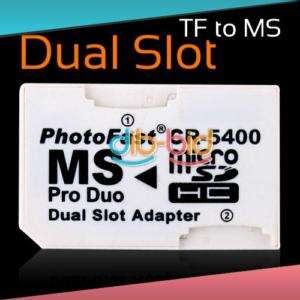 Dual Micro SD TF to MS Pro Duo Card Adapter 2 Slot  