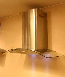   KITCHEN GLASS STAINLESS STEEL WALL MOUNT RANGE HOOD O668A90 36 VENT