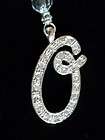 CLEAR CRYSTAL INITIAL ORNAMENT HANGER O CHARM ACCESSORY