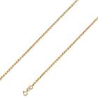 IceNGold 10K Yellow Gold Hollow Rope Chain Necklace with Spring Ring 