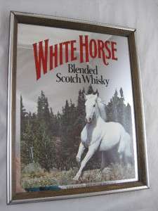 White Horse Blended Scotch Whisky Beer Mirror Sign Wall Hanging 