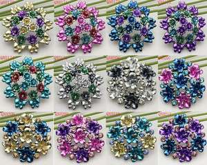   Quality Charming Flower Rhinestone Crystal Pin Brooch in 12 Styles