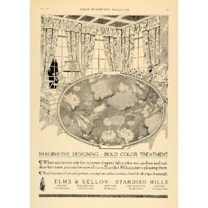  1918 Ad Drapery Fabric Design Elms Sellon Standish Mill 