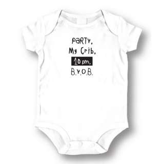 Attitude Rompers Party My Crib Baby Romper, White, 12 Months  