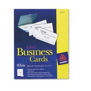  Laser Business Cards, 2 x 3 1/2, White, 10 Cards/Sheet 