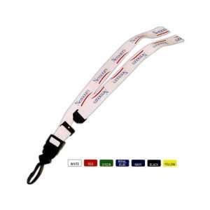 Clip   Woven polyester lanyard badge holder with plastic hardware 