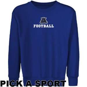  State Panthers Youth Royal Blue Custom Sport Logo Applique Crew 
