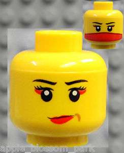 NEW Lego Female Girl MINIFIG HEAD w/Red Lips Eye Shadow  
