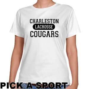  Charleston Cougars Ladies White Custom Sport Classic Fit T 