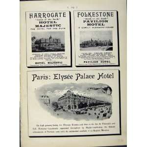  1900 Advertisment Hotels Harrogate Paris Elysee Palace 