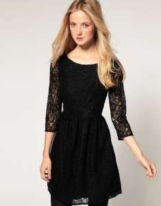 NEW French Connection Vanity Lace Mini Dress Black 6/10 $188  