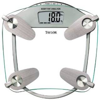Taylor 5599 440 Pound Tempered Glass Body Fat Body Water Scale