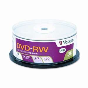  Verbatim 2X DVD RW Rewritable Branded Media 30 Pack in 