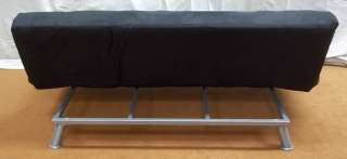 Your Zone 3176298 Mini Futon Sofa Lounger Bed Convertible Black Silver 