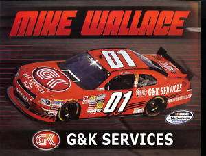 2011 Mike Wallace #01 G&K Services NASCAR Postcard  
