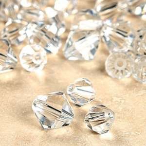  Clear Cut Glass Crystal Bicone Beads   4mm 6mm   Beading 
