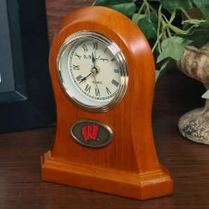  Wisconsin Badgers Wooden Desk Clock