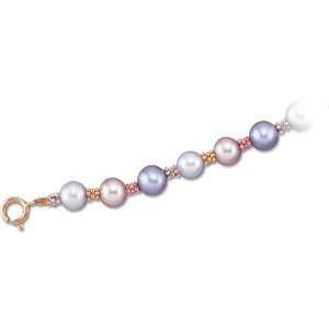   White, Grey and Pink Pearl Strand Necklace/14kt yellow gold Jewelry