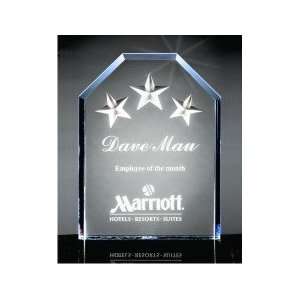  Clipped Beveled Acrylic Plaque with Stars