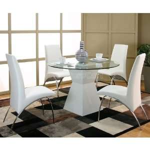 Cramco Virgo White Table Base Dinette w/ White Mensa Chairs F5787 42 