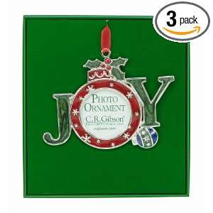  CR Gibson Christmas Joy Holiday Ornament Photo Frame In A Gift Box 