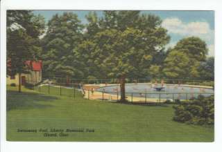 Liberty Memorial Park Swimming Pool Postcard Girard OH Vintage 