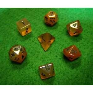  Stone Dice Carnelian 12mm Set and Bag Toys & Games
