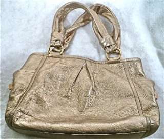   Handcrafted Metallic Leather Handbag 14.5 L, 10 1/4 h 3 wide  