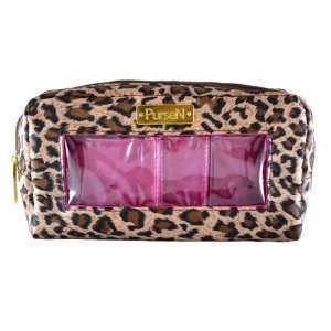   PurseN Leopard/Hot Pink Classic Make up Organizer Case Beauty