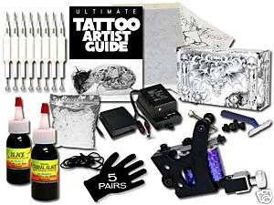 Tattoo Value Kit Raven Machine Needles tubes ink flash  