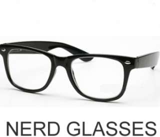 New Large 50s Wayfarer Nerd Clear Thick Frame GLASSES  