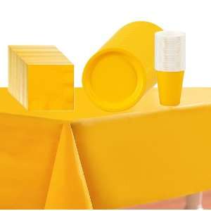  School Bus Yellow (Yellow) Party Supplies Pack Including 